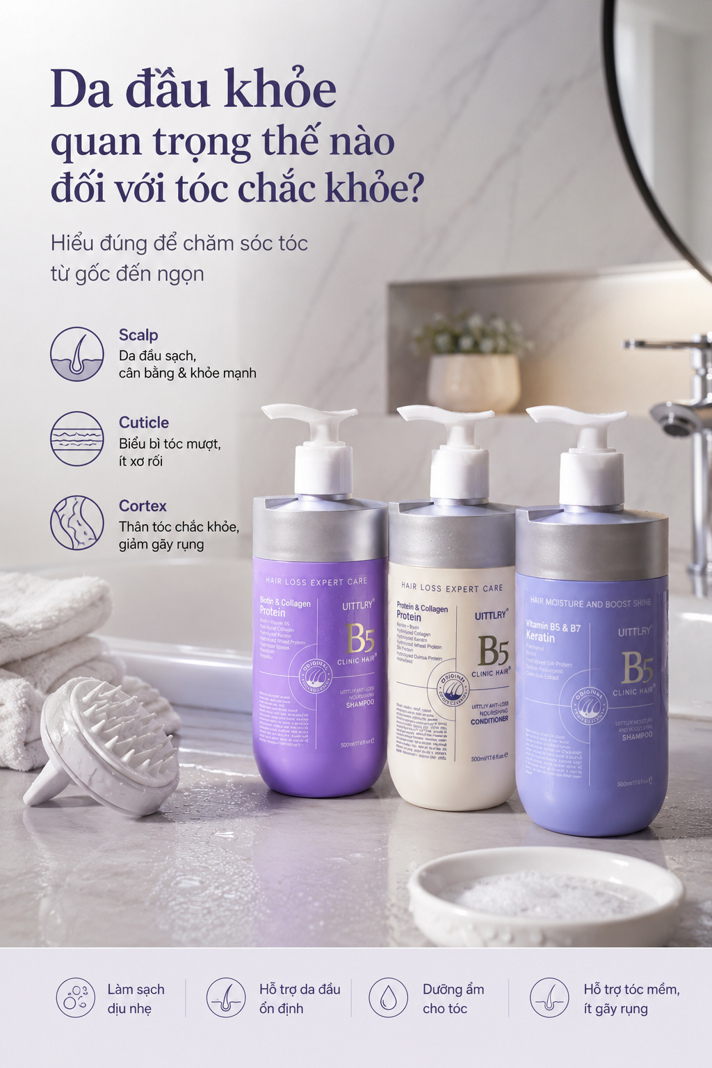 Da đầu khỏe quan trọng thế nào đối với tóc chắc khỏe?